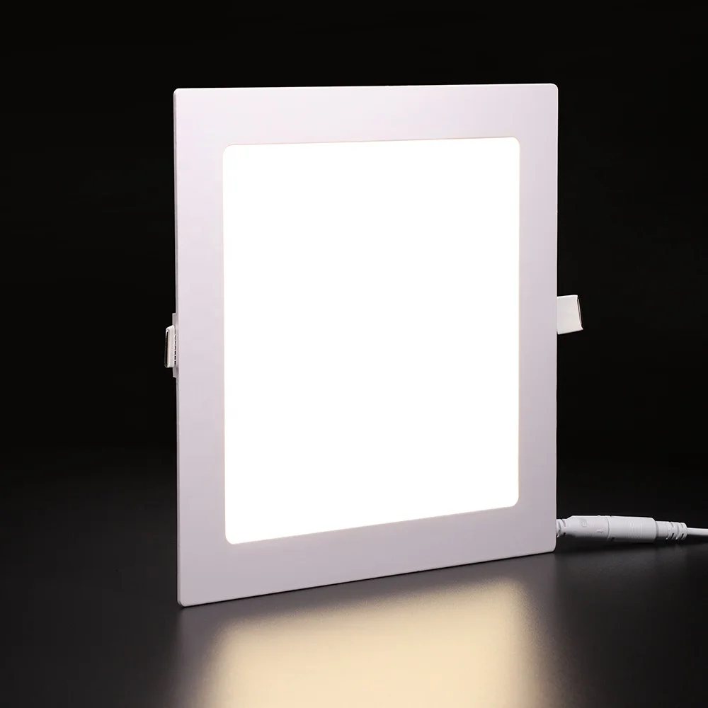 Custom Recessed LED Panel Downlight 6w 12w 18w 24w 30w DIP Switch Tri Color Round Square 4 Inch 6 Inch SMD LED Panel Light