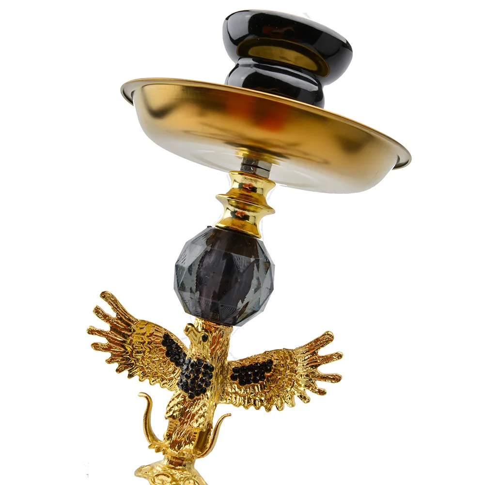 Foreign Trade in Stock Cross-border Hot Eagle Medium Hookat Four-tube Suit Double-tube Metal Glass Smoke