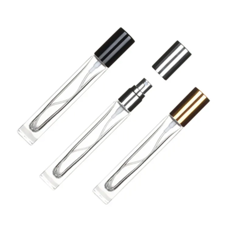 10ml Round Thick Bottom Decant Perfume Bottle Luxury Transparent Pocket Perfume Atomizer With Gold Spray