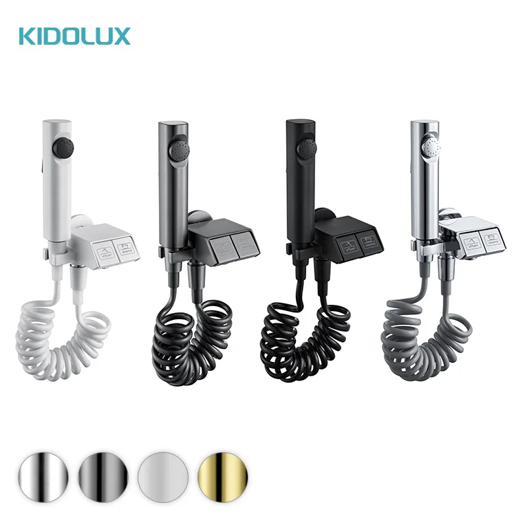 Kidolux Bathroom Toilet Flusher Spray Gun Gynecological Washers Water Gun High-Pressure Pressurized Toilet Nozzle Angle Valve