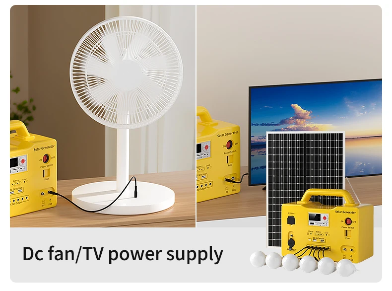 Outdoor Emergency Power Supply Solar Energy Storage System 30w solar panel with LED bulb