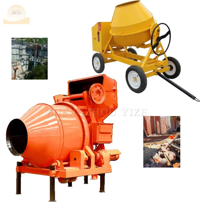 Automatic diesel engine konkret mixer construction equipment  concrete mixer electric mortar cement mixing machine with lift