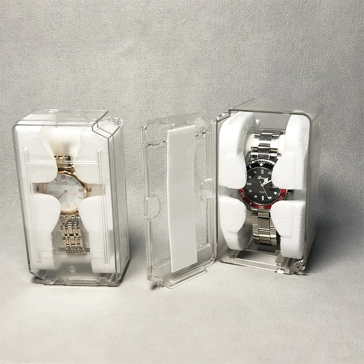 Plastic Watch Coffins with Foams Big and Small Sizes can be made with Custom Logo Sticker on the Case
