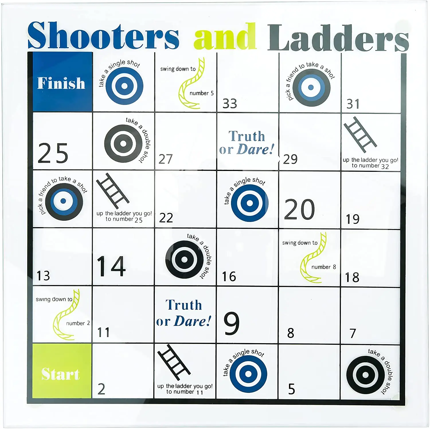 Snakes& Ladders Drinking Fun Shot Glasses Party Game Gift Set For Adult