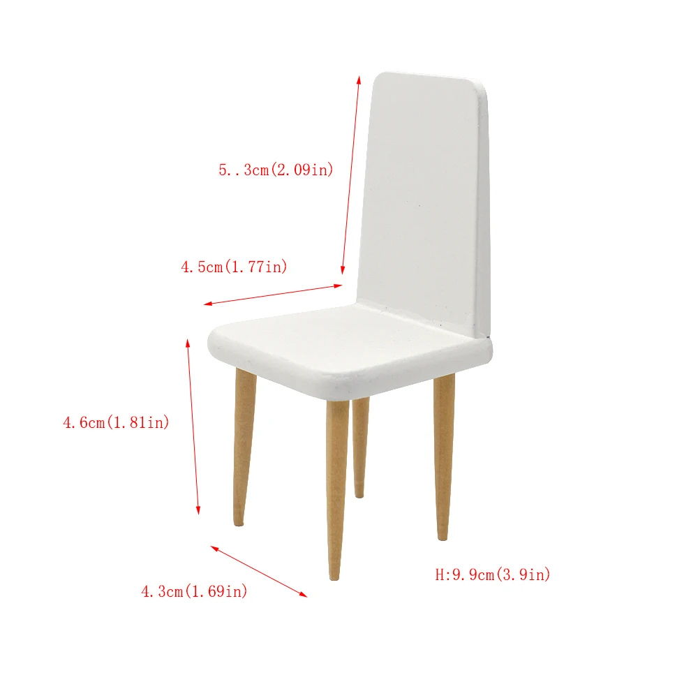 iLAND Dollhouse Furniture Modern Dining Table w/ Chairs Cabinets Doll House Dining Room Miniatures Toys For Girls Boys Children