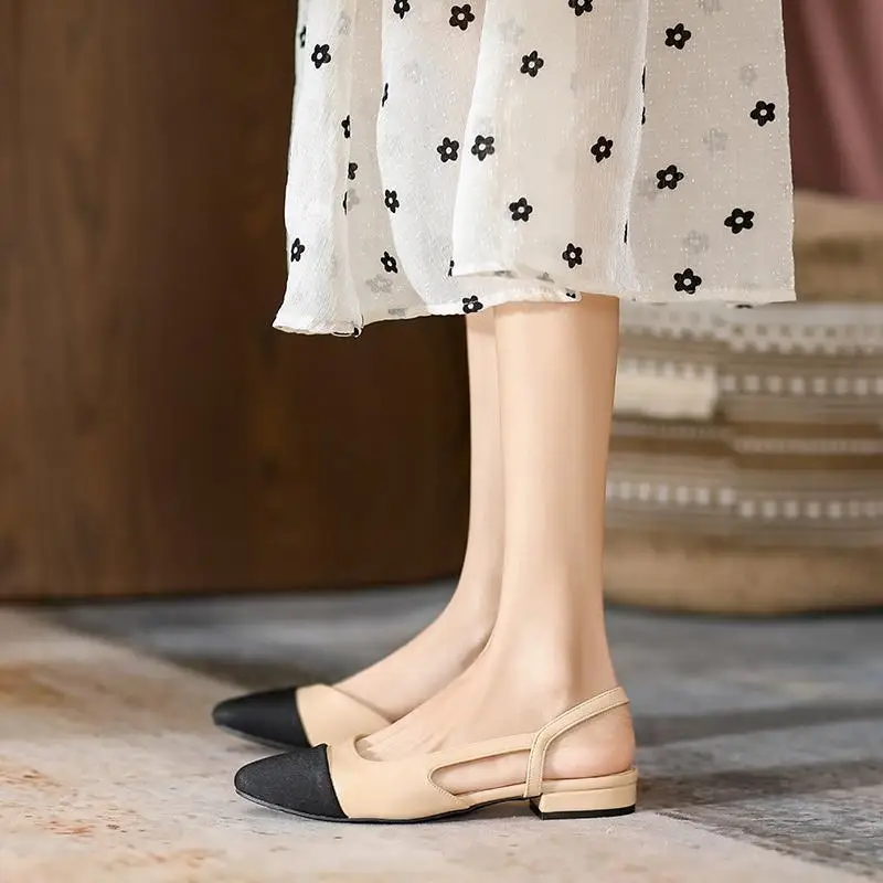 Wholesale Fashion 32-44 Sandales Femmes Cheap Shoes Steel Toe Female Footwear Slingback Flat Sandals for Ladies 2024