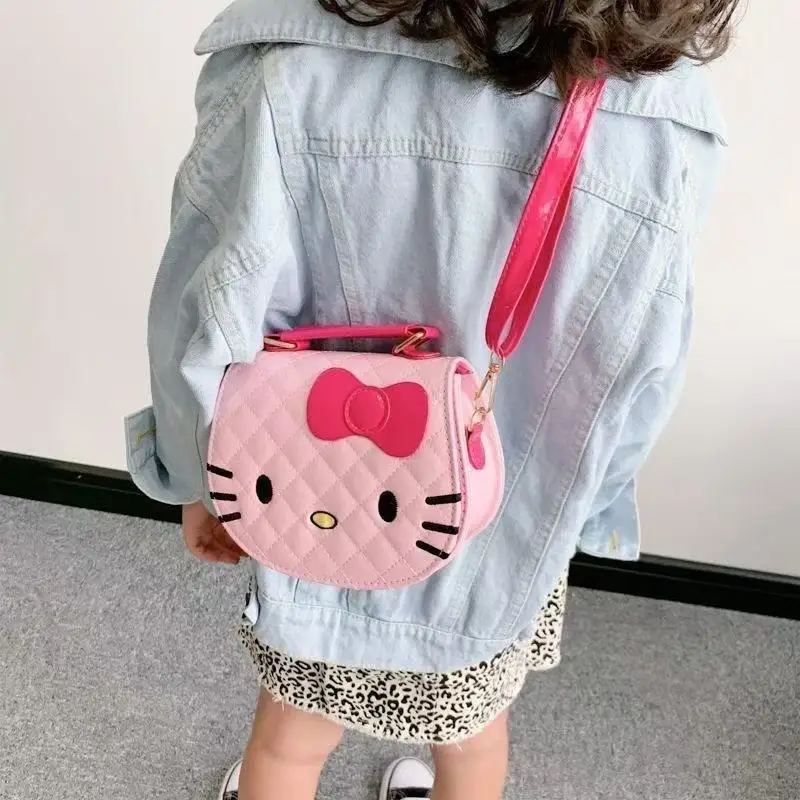 Botu Best Sell Girls Pu Leather Shoulder Bags Cute Hello Kt Cat Flip Cover Cartoon Messenger Bag Embroidery Girls Handbag