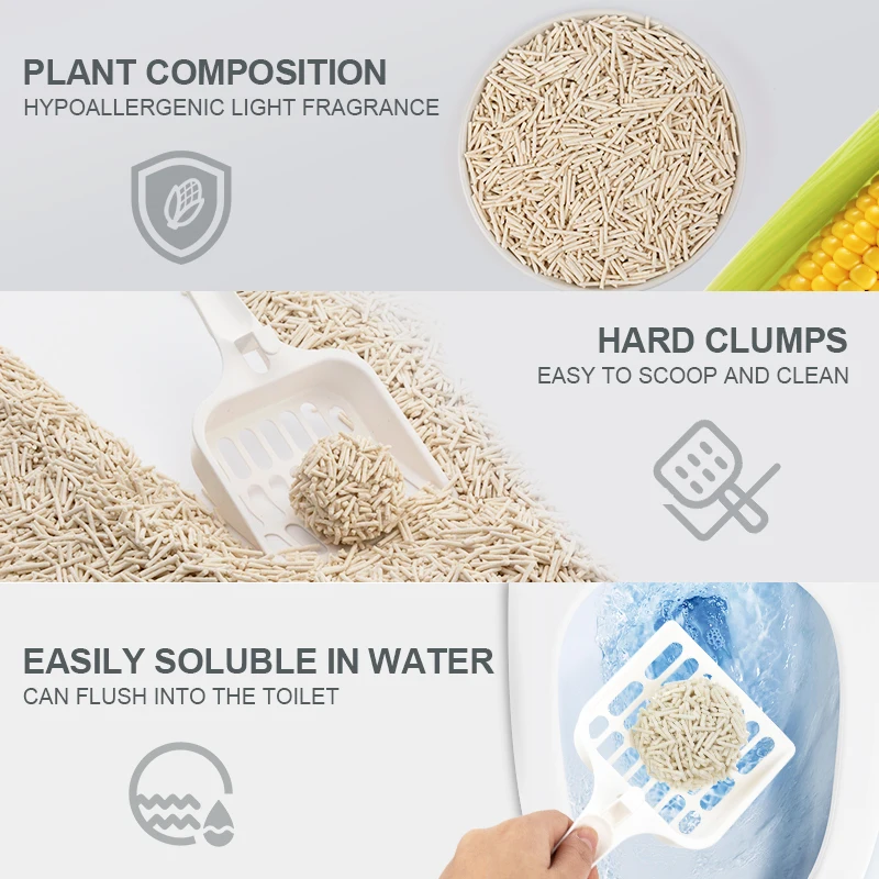 Haisen Customized Dust Free Cat Sand Biodegradable 6L Scented Multiple Colors Soluble Plant Tofu Cat Litter