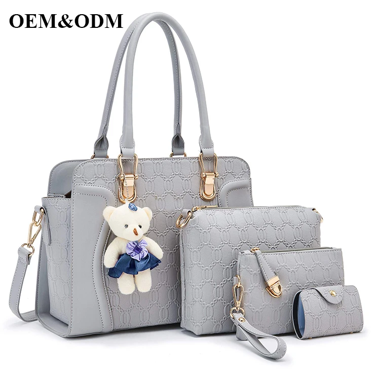 Guangzhou Heart Design Women Tote Bag High Quality PU Leather Ladies Purse Crossbody Bag With Scarf Sac a Main Pour Femme