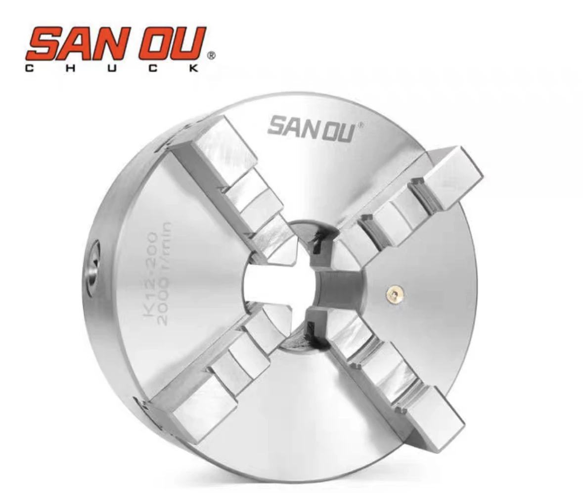 Special price SANOU brand 4-jaw claw linkage K12 160MM through-hole self centering manual chuck for lathe