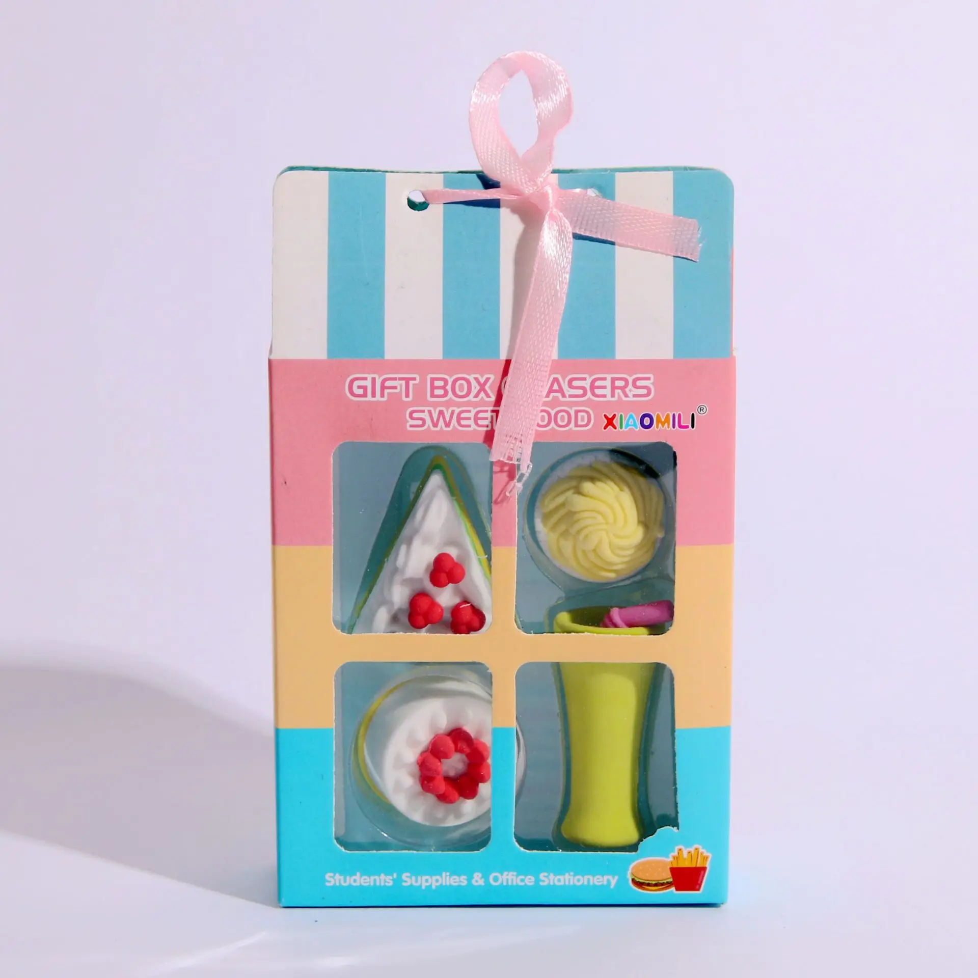 Cute Ice cream Doughnut Shape Eraser Set Mini 3D eraser gift for Kindergarten Primary School Stationery