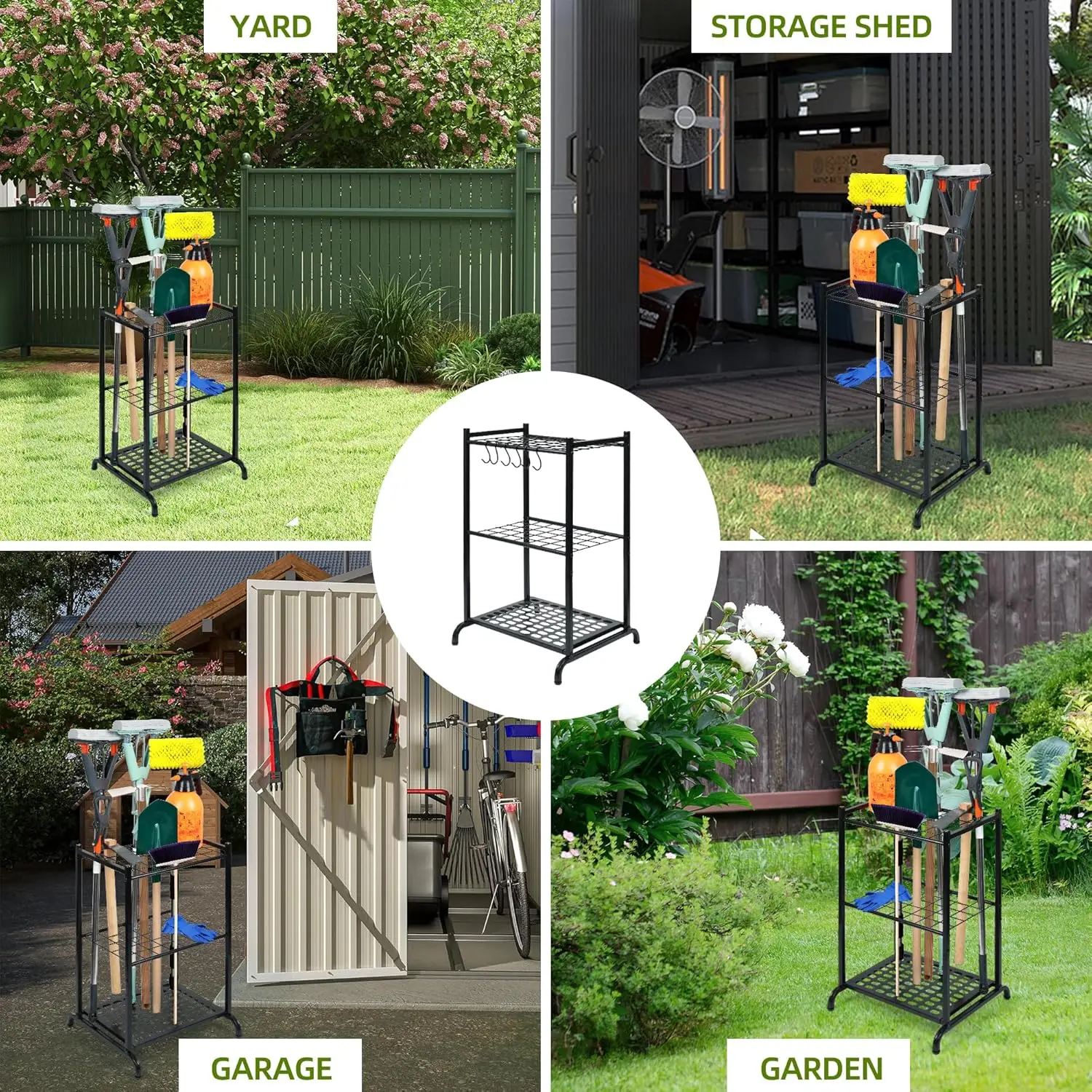 Органайзер для садовых инструментов с 6 крючками