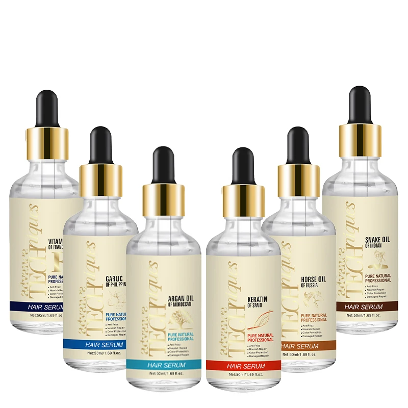 
Pure natural shine nourish repair anti frizz hair care growth serum set 