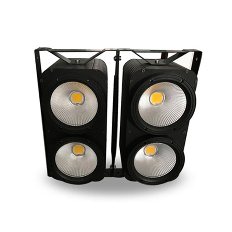 Professional 4x100W COB LED Surface Warm White& Cool White 2IN1 Color DMX Audience Stage COB  Blinder Light