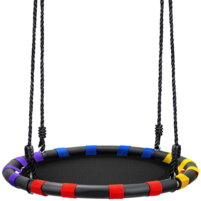Wholesale Durable Outdoor Garden Round Platform Kids Fabric Ufo Ribbon Jumping Cloth Round Swing