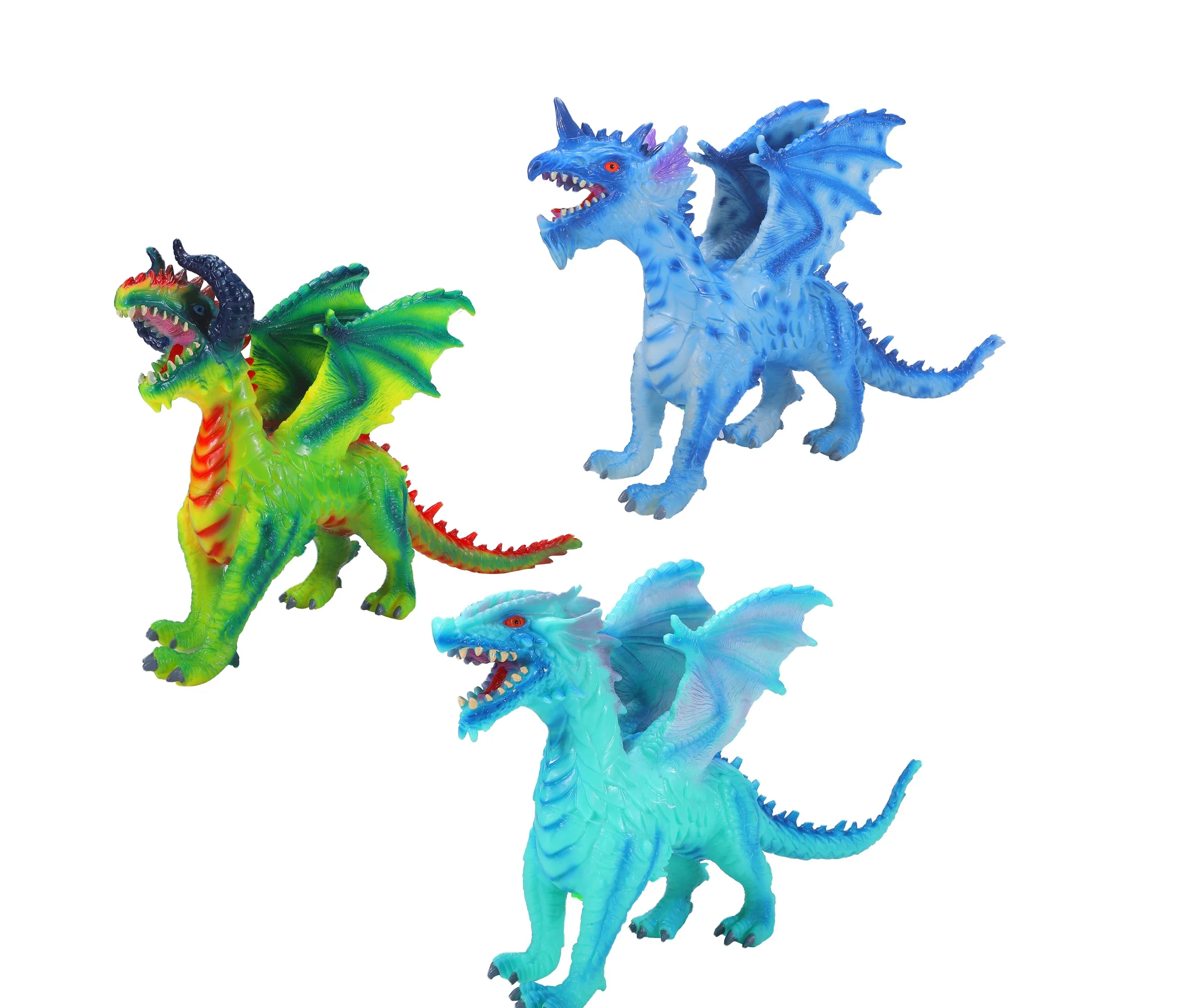 3 style mixed 14 inch simulation demon dragon toys battery operated vinyl dinosaur toys with horn lighting sound