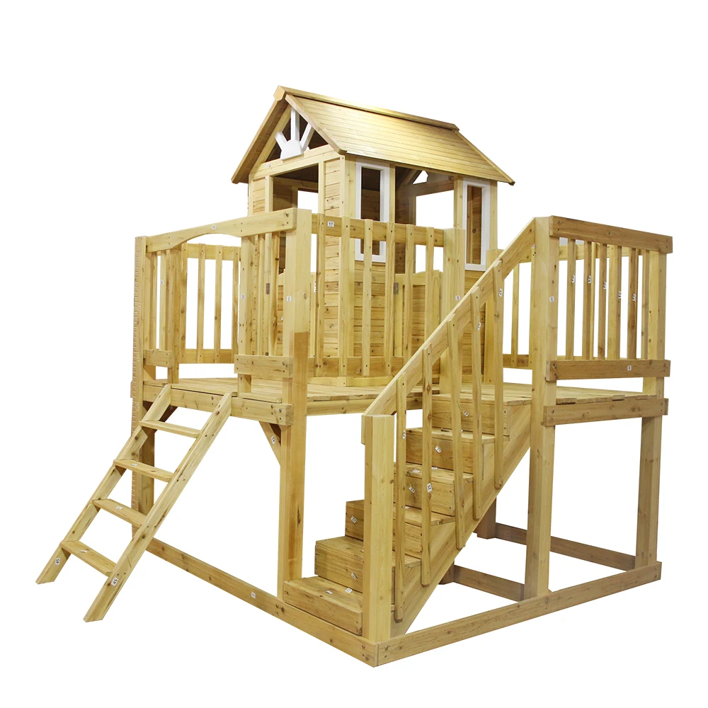 outdoor playground garden wooden children playhouses with stairs kids wood play house