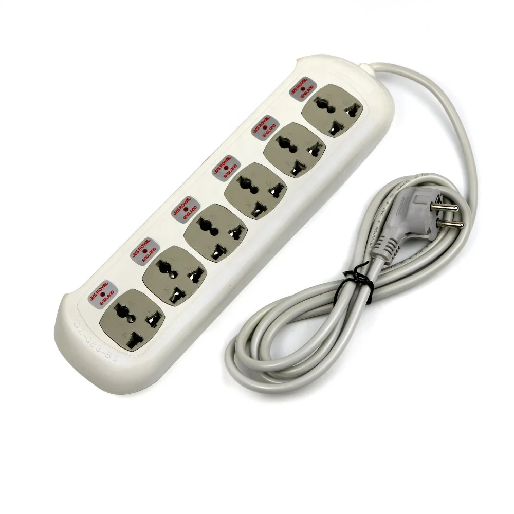 Китайский электрический удлинитель, 5 розеток, 5 переключателей питания, универсальные вилки и розетки стандарта ЕС и Великобритании