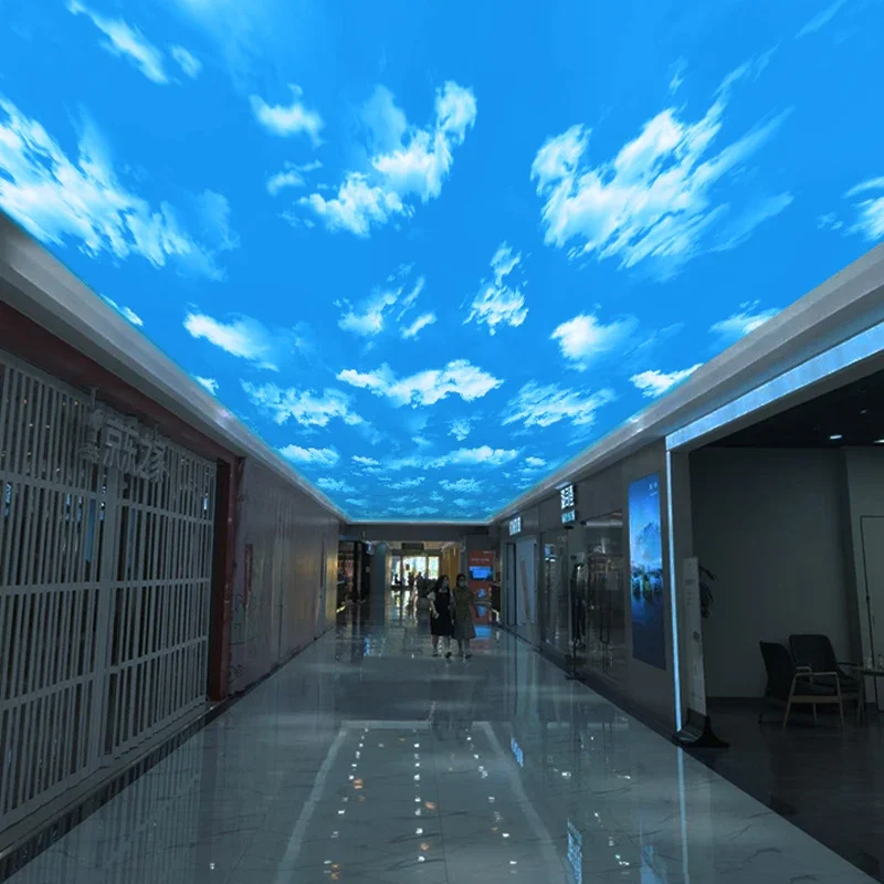 Blue sky white cloud advertising projection light outdoor park ground floating walking map creative logo gobo projector