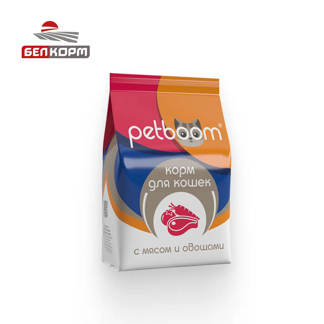 PetBoom 0.4 kg Dry Food for Adult Cats Meat & Vegetables Nutrient Complex in Polymer Combined Bag for Fish