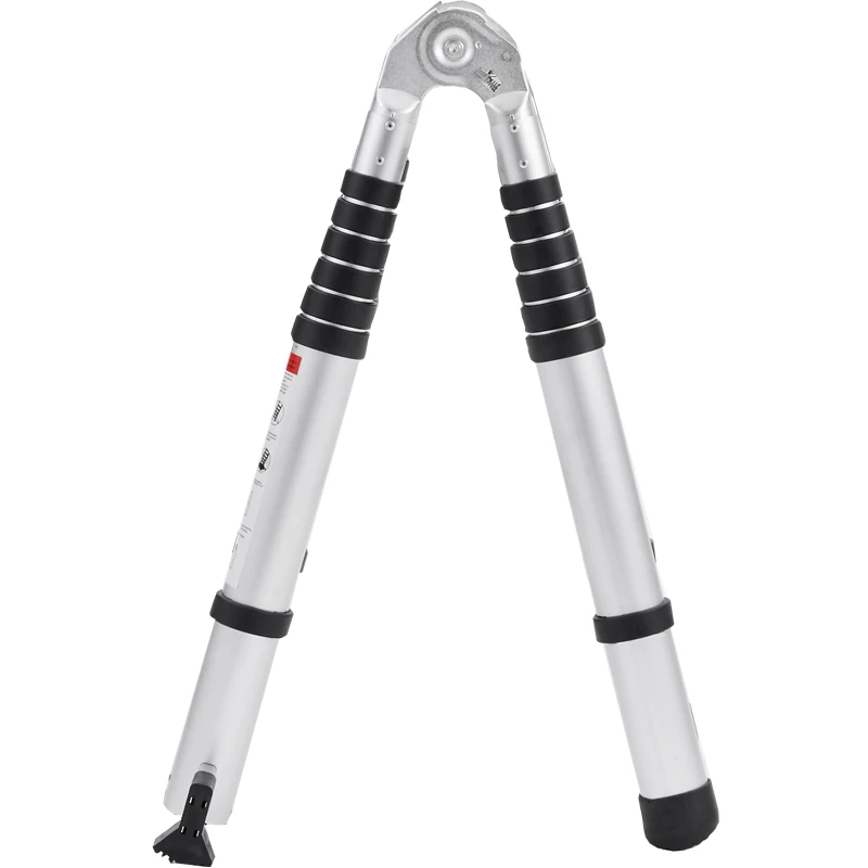 Telescoping aluminum extension ladder durable anti-skip one side folding step stair