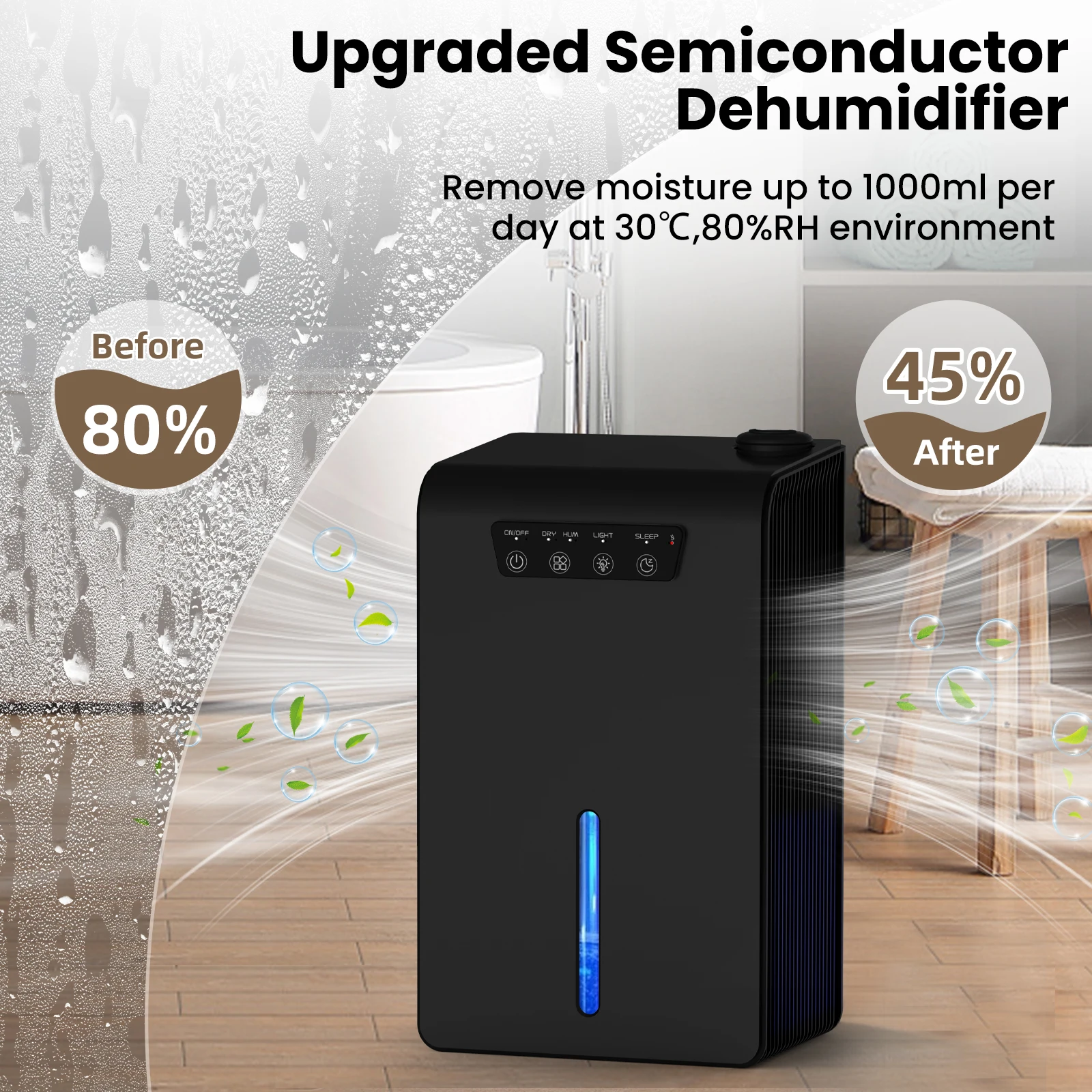 Smart Dehumidifier Screen Display Home Air Dehumidifier and Humidifier 2 in 1 for Bedroom Basement Hotel