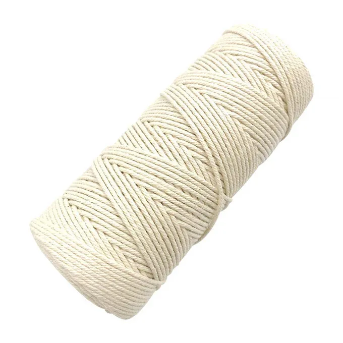 2mm  200m Natural Beige White Twisted 100% Pure Cotton Cord Rope DIY Crafts Macrame String