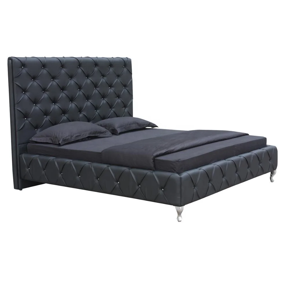 Кровать принцессы с высокой посадкой и кристаллами в стиле принцессы