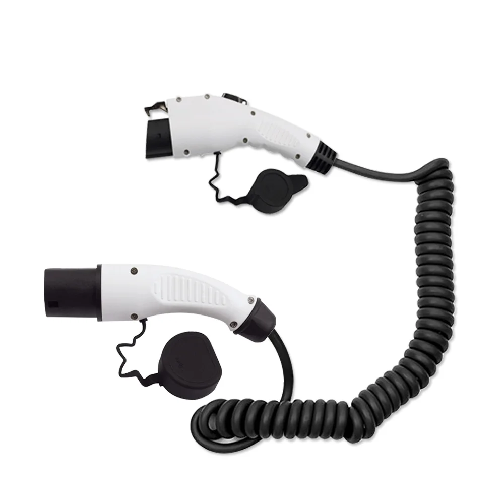 Duosida ev charging cables 16A type 1 to type 2 car charger level 3 with IEC62196 and SAE J1772 plugs coiled cables