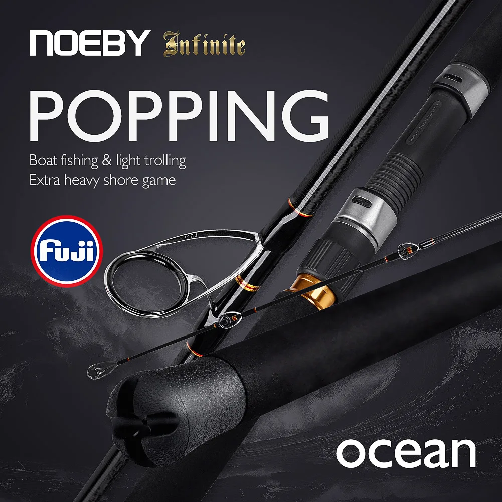 Noeby Infinite Popping Rod 2.7m Spinning Ocean Popping Boat Fishing 2 Sections Carbon Fiber Big Game Sea Fishing Rods Olta