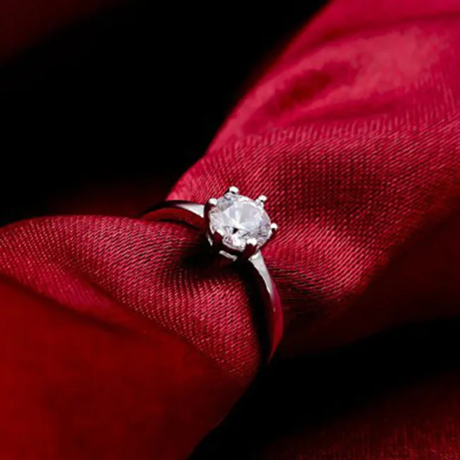 Factory Sale 925 Sterling Silver Engagement Wedding Custom 3A 5A CZ Diamond Ring