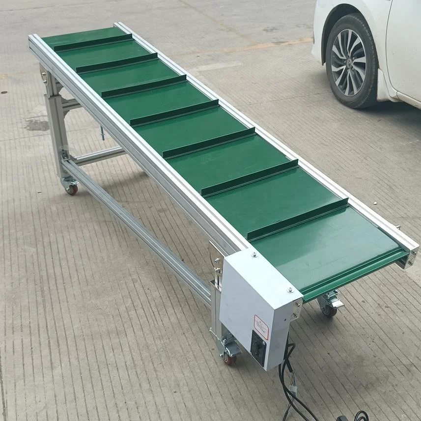 Factory production of food industry adjustable height inclined belt conveyor/horizontal belt conveyor
