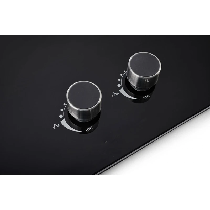 OEM Design Tempered Glass Blue Flame Cast Iron Gas Hob 2 Burner Built In Double Butane Gas Stove