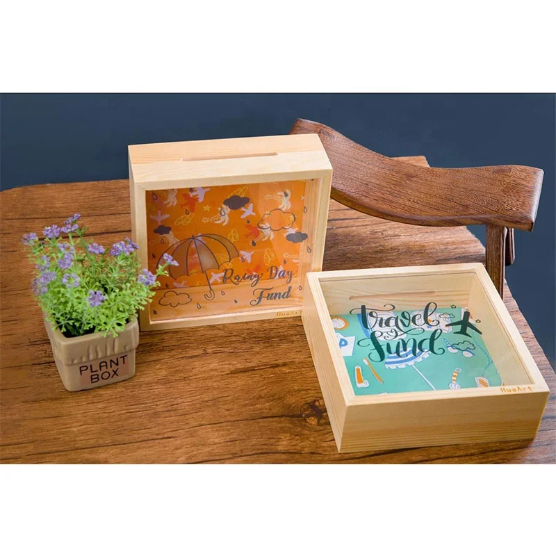 Decorative Wooden Piggy Banks Money Box Coin Bank Money Bank for Adults