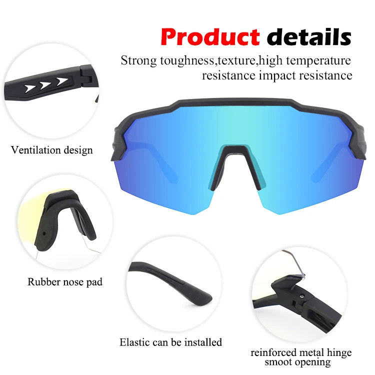 Wholesale new sunglasses arrivals UV400 HD polarized half frame large men glasses riding baseball bike sunglasses
