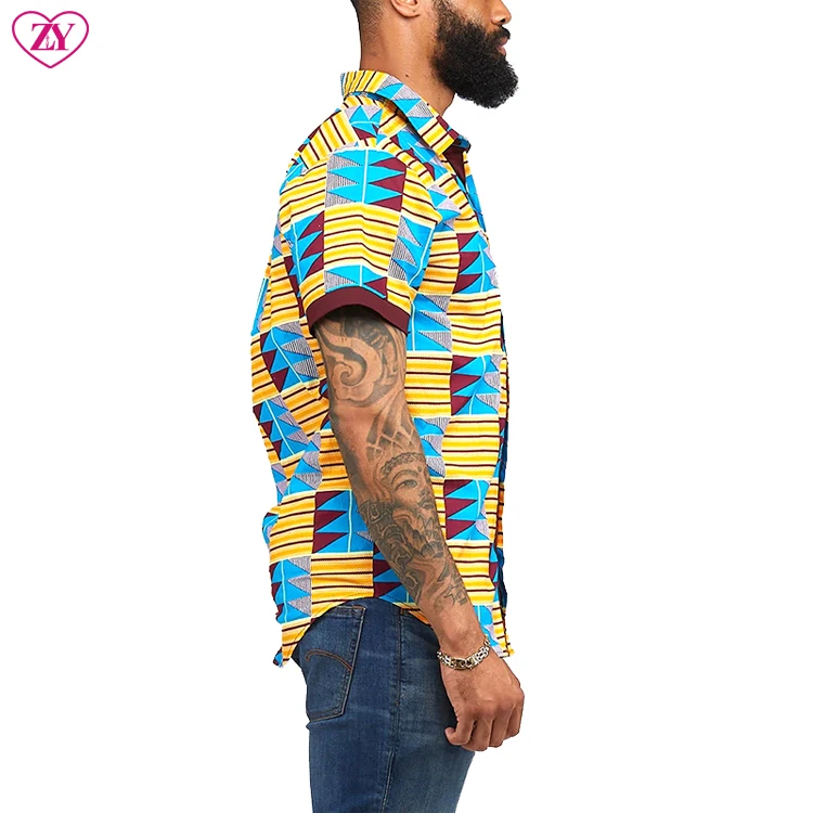 2022 new cool men summer apparel dashiki unique design large size 4xl short sleeve pattern custom african shirts for men