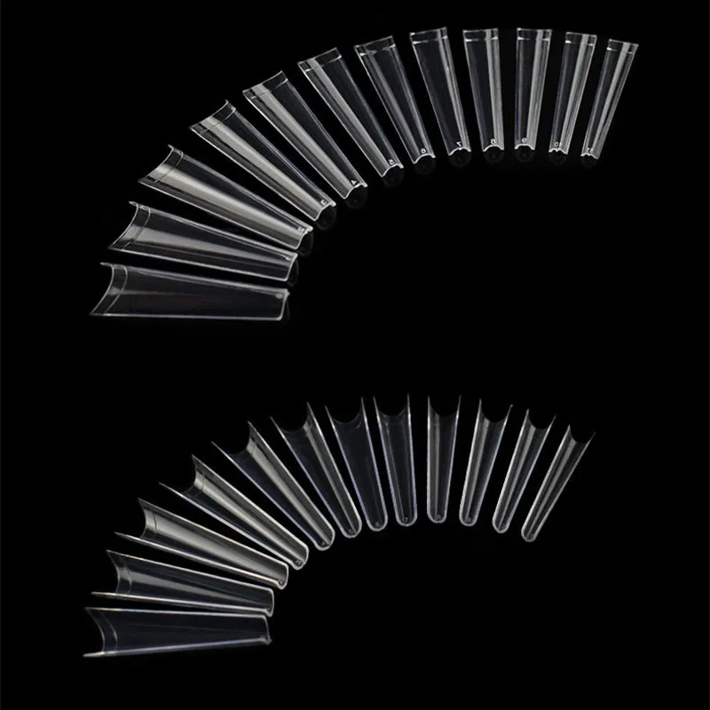 XXXL Coffin Nail Art Tips Extra Long C Curve Manicure Press On Tip Salon Supply Half Cover Acrylic Extension System False Nails