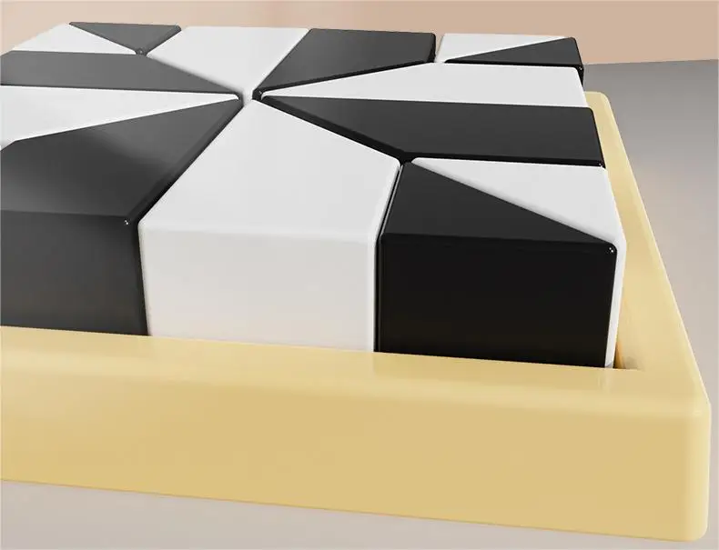 Montessori  Educational Toys Custom Plastic Black White Hiding Block Kids Jigsaw Puzzle Set Wooden Jigsaw Puzzles With Boards