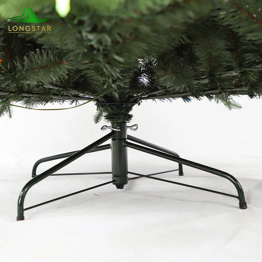 Artificial PE&PVC Green Christmas Trees Xmas Tree With Colorful Lights For Christmas Decorations