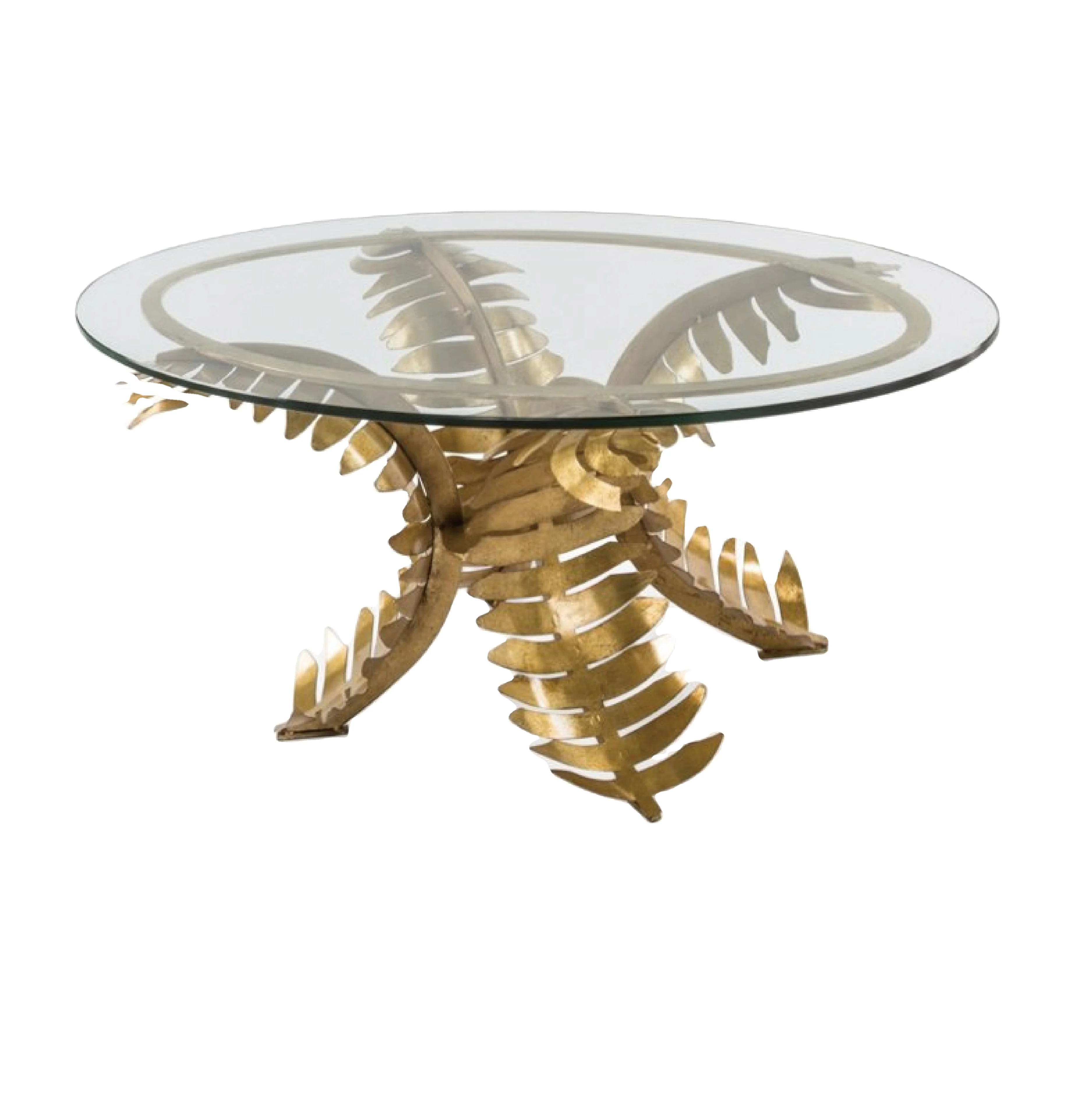 Современный овальный журнальный столик из закаленного стекла золотого цвета