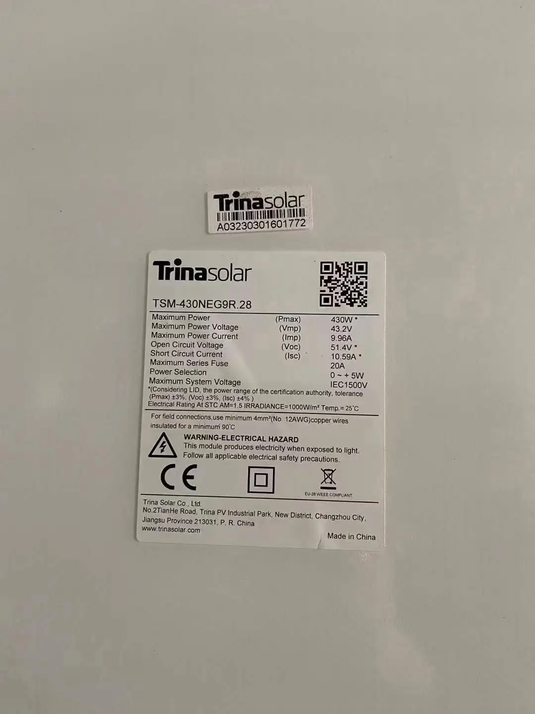 Солнечный PV-модуль Trina Vertex S + 435 Вт 445 440 Neg9r.28 Двойная стеклянная черная рама 425 450 солнечная панель
