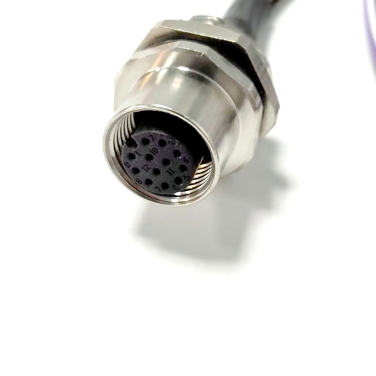 Mini M12 Cable Connector 12 Pin Cable Female for I/O Industrial Camera Machine Vision