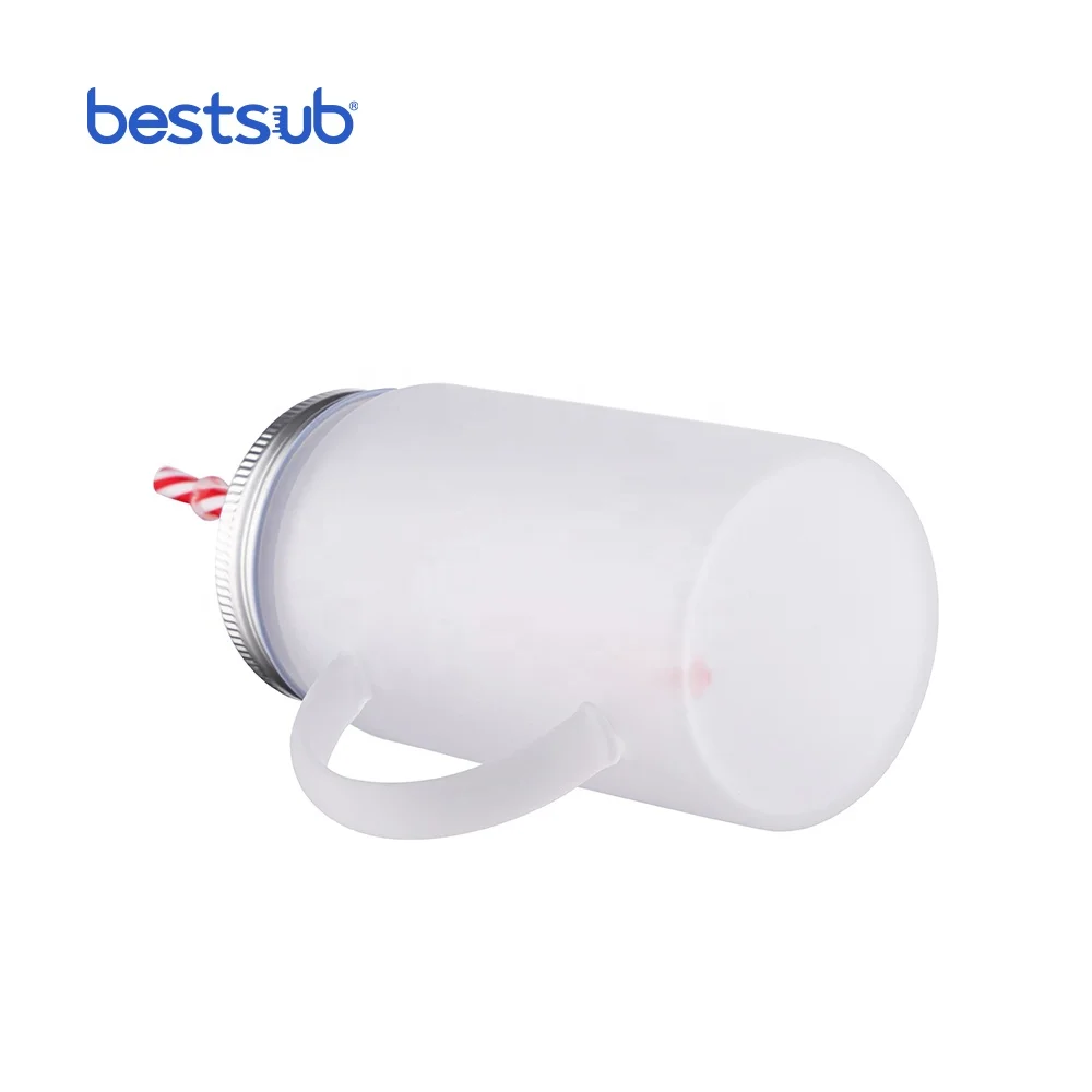 BestSub Wholesale Custom Frosted Sublimation Blanks Glass food storage wide mouth mason jar canning jar glass storage containers