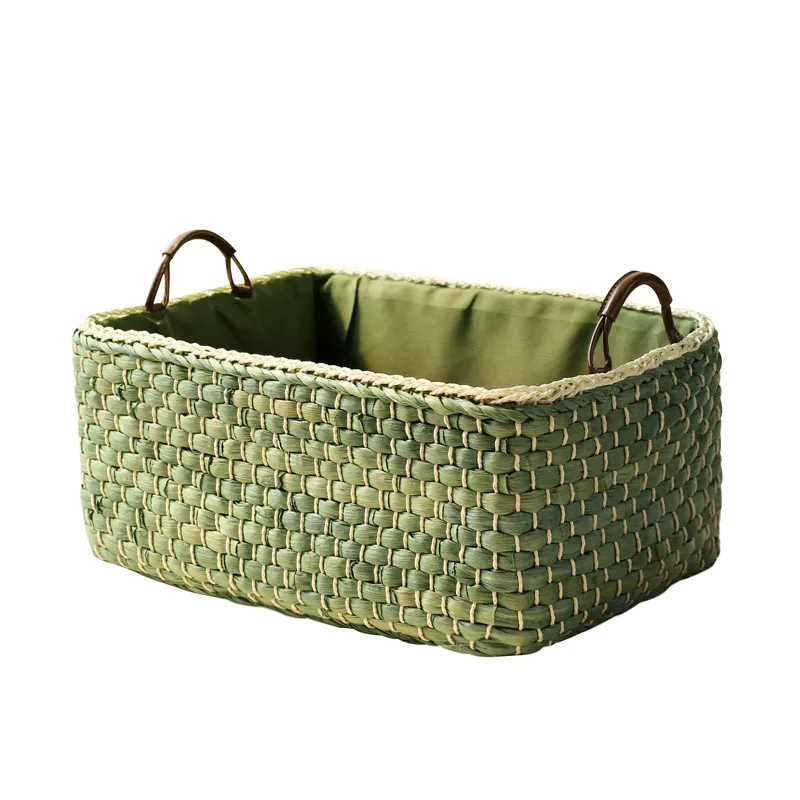 Factory wholesale multi-functional environmental protection green corn husk living room coffee table miscellaneous storage box