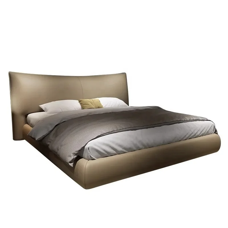 Italian simple modern king size bed double bed bedroom furniture high grade upholstered bed