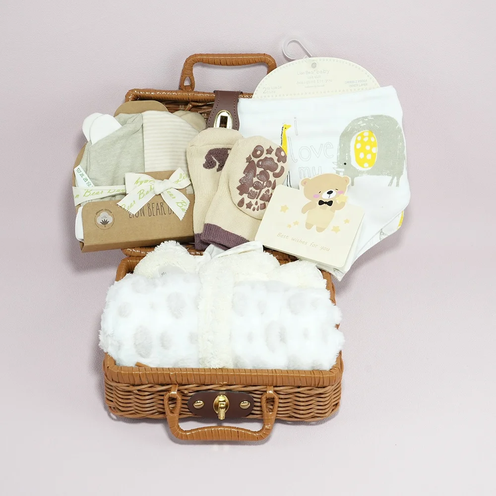 Wideal Baby Girl Boy Gift Basket,Unique Baby Gift Essential Stuff,Gender Reveal Gifts,Rattle Swaddle Blanket Baby Girl Boy Gifts