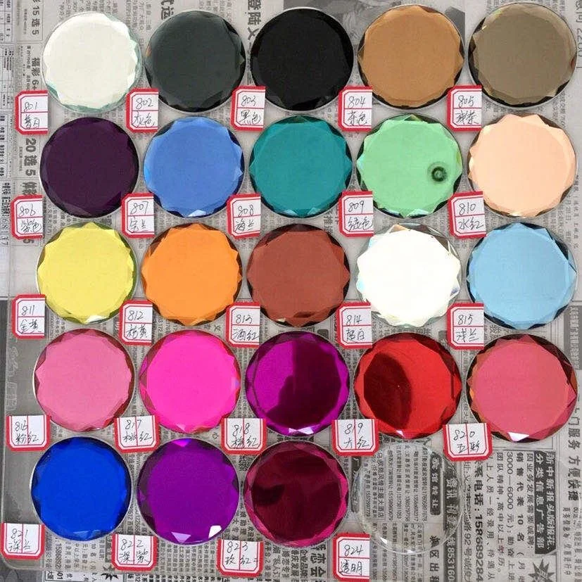 Wedding invitation gift crystal mirror compact mirror pocket mirror with gem