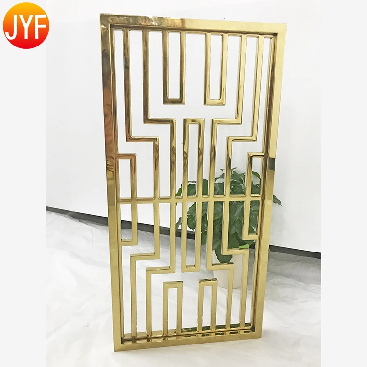 H635 SUS 304 Shiny Gold Mirror Stainless Steel Screen Partition Privacy Room Divider