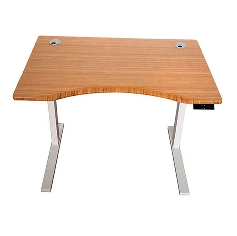 Electric adjustable frame Office furniture Eco-friendly solid bamboo office table stand up bamboo table