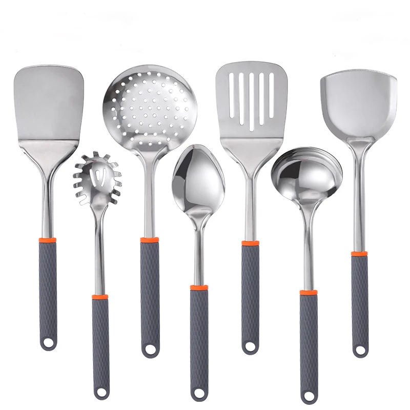 Eco-friendly hot selling gray color 7 pcs kitchen utensil set cooking utensil
